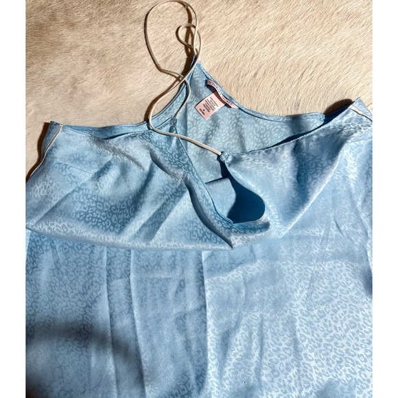 Victoria's‎ Secret Breaker Satin Racerback Cami Top Blue Cheetah Size M Babydoll - Picture 6 of 7